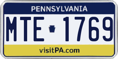 PA license plate MTE1769