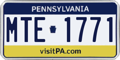 PA license plate MTE1771