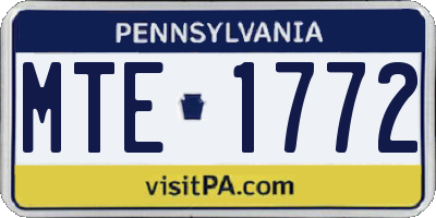 PA license plate MTE1772