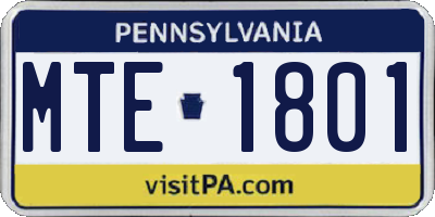 PA license plate MTE1801