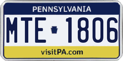 PA license plate MTE1806