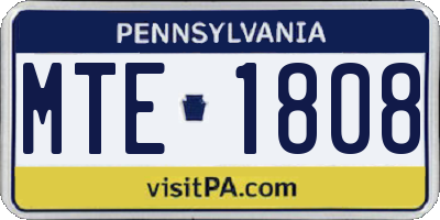 PA license plate MTE1808