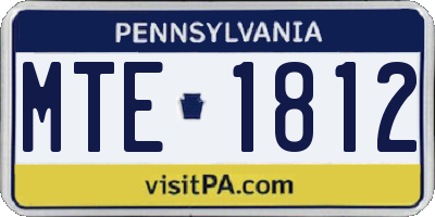 PA license plate MTE1812