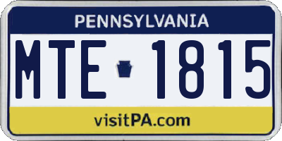 PA license plate MTE1815