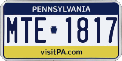 PA license plate MTE1817