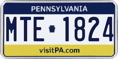 PA license plate MTE1824