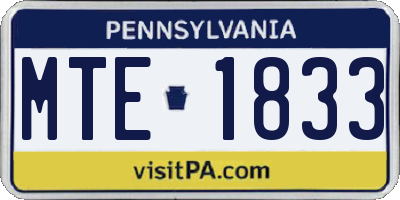 PA license plate MTE1833