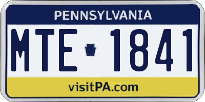 PA license plate MTE1841