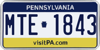 PA license plate MTE1843