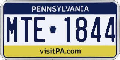 PA license plate MTE1844