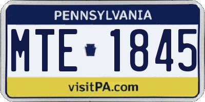 PA license plate MTE1845