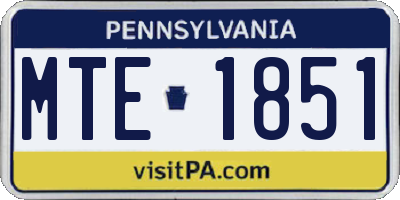 PA license plate MTE1851