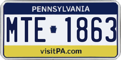 PA license plate MTE1863