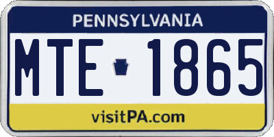PA license plate MTE1865