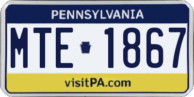 PA license plate MTE1867
