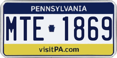 PA license plate MTE1869