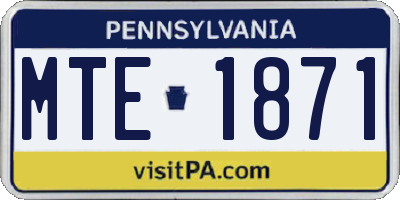 PA license plate MTE1871