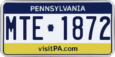PA license plate MTE1872
