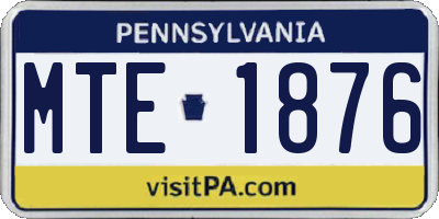 PA license plate MTE1876