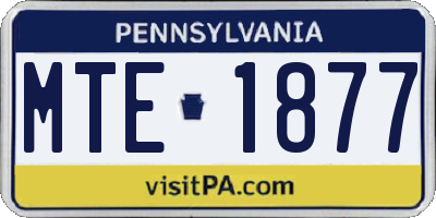 PA license plate MTE1877