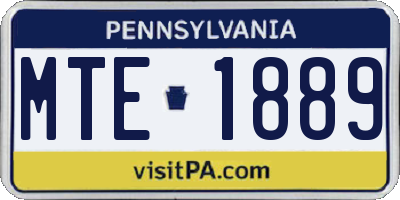 PA license plate MTE1889