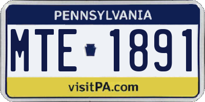 PA license plate MTE1891