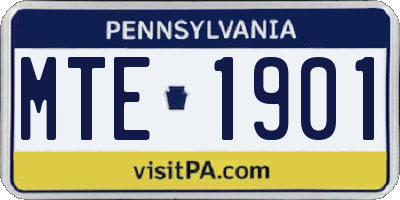 PA license plate MTE1901