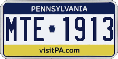 PA license plate MTE1913