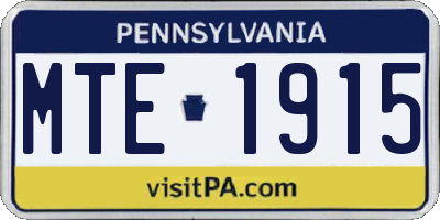 PA license plate MTE1915