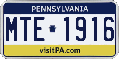 PA license plate MTE1916