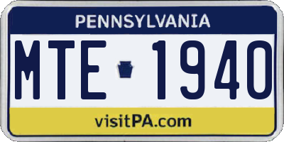 PA license plate MTE1940