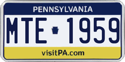 PA license plate MTE1959