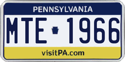 PA license plate MTE1966