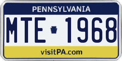 PA license plate MTE1968