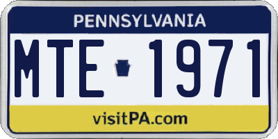 PA license plate MTE1971