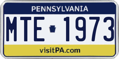 PA license plate MTE1973