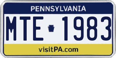 PA license plate MTE1983