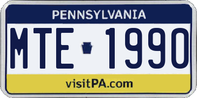 PA license plate MTE1990