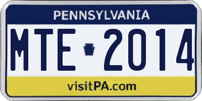 PA license plate MTE2014