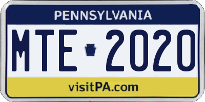 PA license plate MTE2020