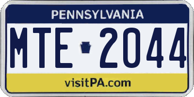 PA license plate MTE2044