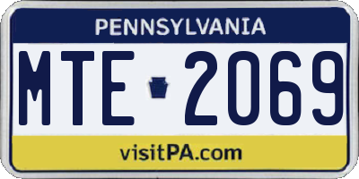 PA license plate MTE2069