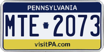 PA license plate MTE2073