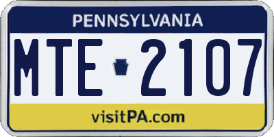 PA license plate MTE2107