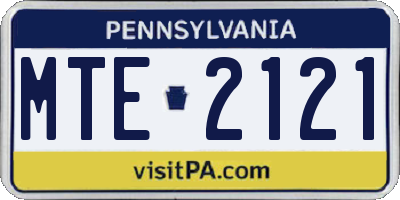 PA license plate MTE2121