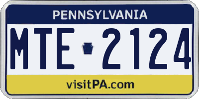 PA license plate MTE2124