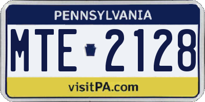 PA license plate MTE2128