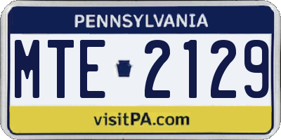 PA license plate MTE2129
