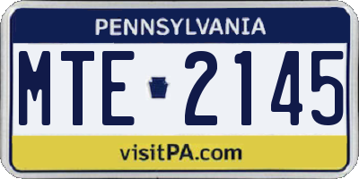 PA license plate MTE2145