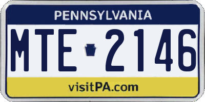 PA license plate MTE2146